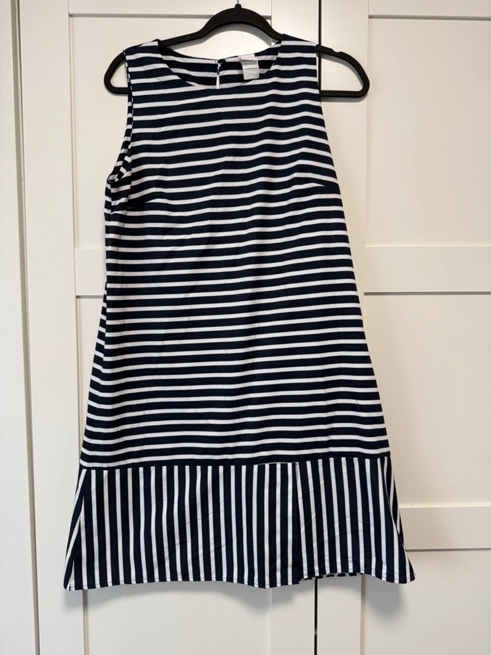 Lole Navy and White Striped Sleeveless A-Line